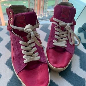 Alexander McQueen X Puma Pink Suede Sneakers
